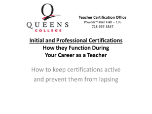 Professional Certification - Queens College
