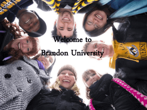 1 prep. year at BU - Brandon University