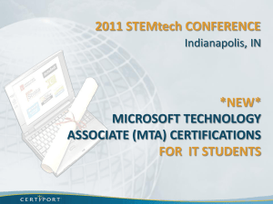 *NEW* Microsoft Technology Associate (MTA) Certifications