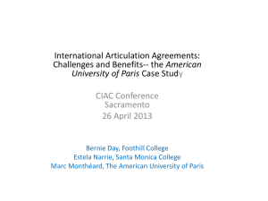 International Articulation Agreements: Challenges and Benefits