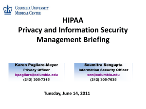 Privacy & Information Security Management Briefing