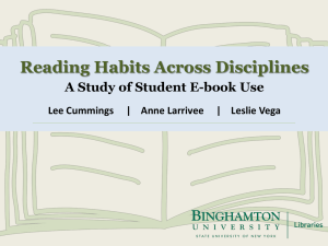 Reading Habits Across Disciplines: A Study of Student