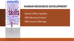 HRD Update Session - North Carolina Community College System