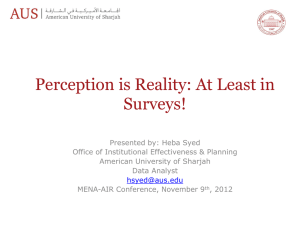 Perception is Reality: At Least in Surveys
