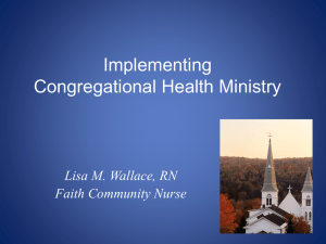 Developing a Congregational Health Ministry