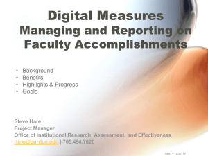 Digital Measures ActivityInsights Project Overview