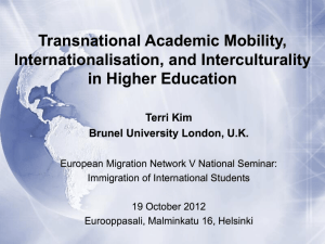 Transnational Academic Mobility, Internationalisation, and