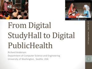 Project goal: To generate evidence on Digital Public Health as a