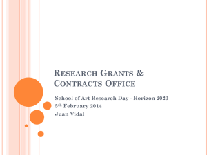 Horizon 2020 presentation to School of Arts