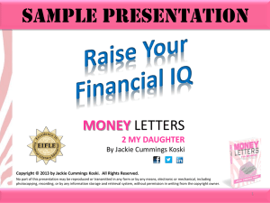 Raise Your Financial IQ - MONEY LETTERS 2 MY DAUGHTER