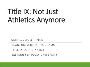Title IX: Not Just About Athletics Anymore