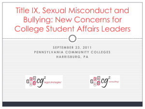 Title IX, Sexual Misconduct and Bullying: New