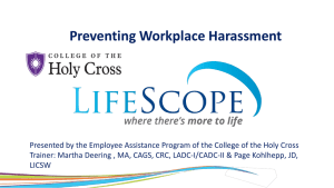 Preventing Workplace Harassment November 2014