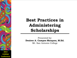 Best Practices in Administering Scholarships