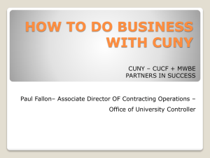 HOW TO DO BUSINESS WITH CUNY