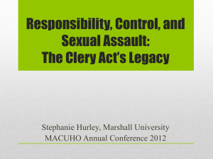 The Clery Act - Mid-Atlantic Association of College and University