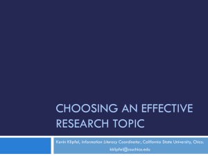 Choosing an Effective Research Topic