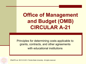 (OMB) CIRCULAR A-21 - Office of Research