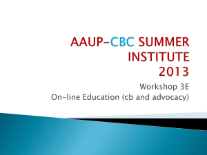 AAUP-CBC SUMMER INSTITUTE 2013
