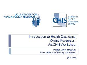 Introduction to Health Data Using Online Resources: AskCHIS