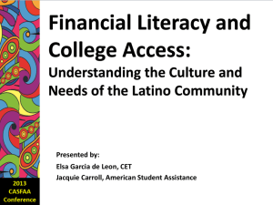 Financial Literacy and College Access: Understanding the