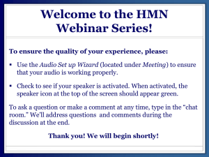 HMN Webinar #8 - Healthy Minds Network