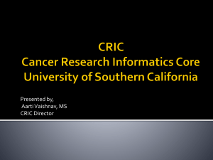 CRIC Cancer Research Informatics Core