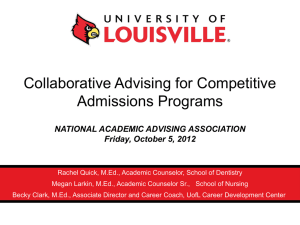 Collaborative Advising for Competitive Admissions Programs