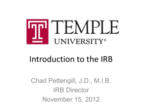 Introduction to the IRB
