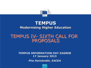 6th Call for Proposals