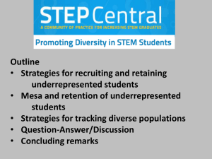 Recruiting and Retaining Underrepresented Students in STEM