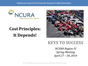 Cost Principles - NCURA Region IV
