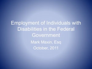 Federal Government Employment of People with Disabilities