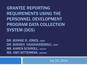 Personnel Development Program Scholar Data Report: Using the