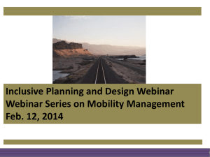 Presentation - National Center for Mobility Management