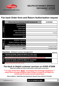 Delphi Diagnostics SV10546EX Order Form