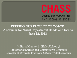 Keeping Our Faculty of Color - Office for Institutional Equity and