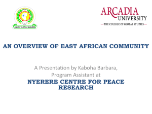 AN OVERVIEW OF EAC -NYERERE CENTRE