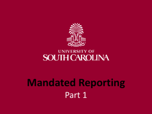 Mandated Reporters - Student Affairs and Academic Support