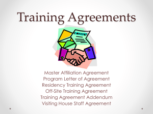 Training Agreements - University of Utah