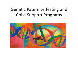 Genetic Paternity Testing and Child Support Programs
