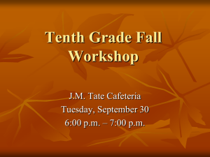 10th Grade Fall Workshop - Escambia County School District