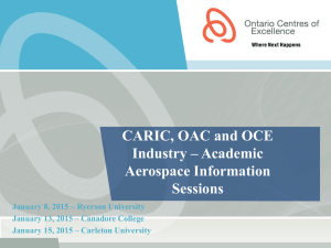 presentation - Ontario Centres of Excellence