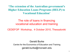 `The extension of the Australian government`s Higher Education
