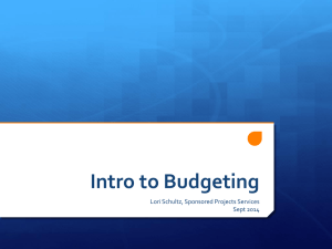 Introduction to Budgeting