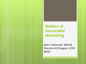Metrics of Successful Mentoring