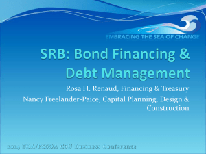 SRB: Bond Financing/ Debt Management