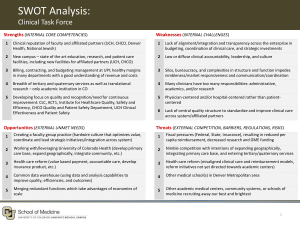 SWOT Analysis SOM Task Forces - University of Colorado Denver