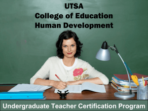 Sec. Online Tutorial - UTSA College of Education