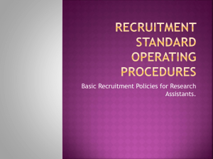 Recruitment Standard Operating Procedures Power